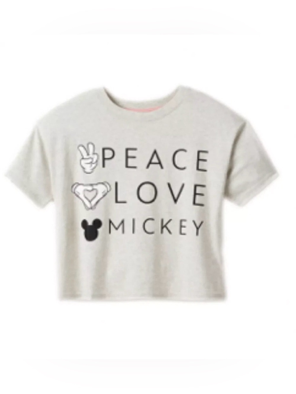 NWT Peace Love Mickey Graphic Tee - Light Gray top Sz M